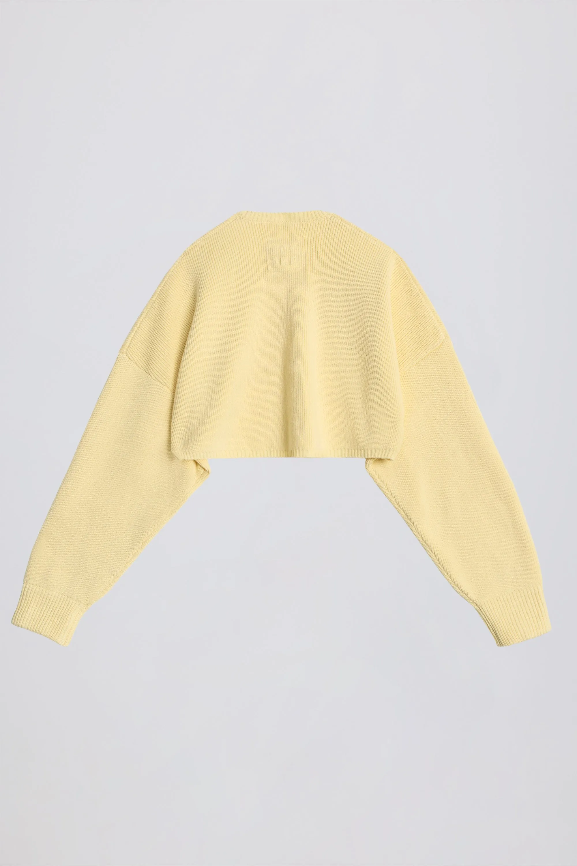Ribbed-Knit Cropped Shrug in Lemon sold by Bo + Tee product image thumbnail 2