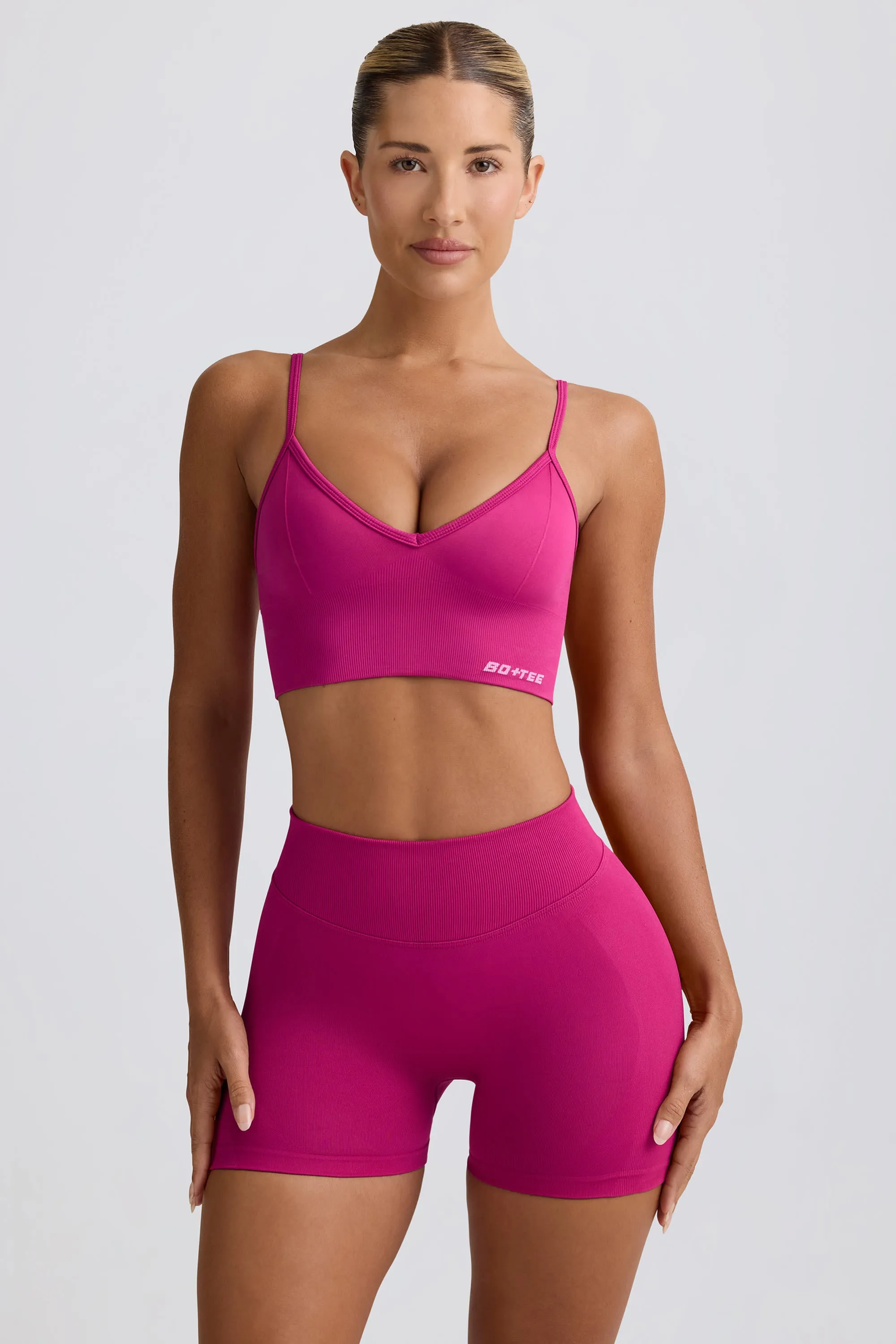 Define Luxe Mini Shorts in Berry sold by Bo + Tee product image thumbnail 2