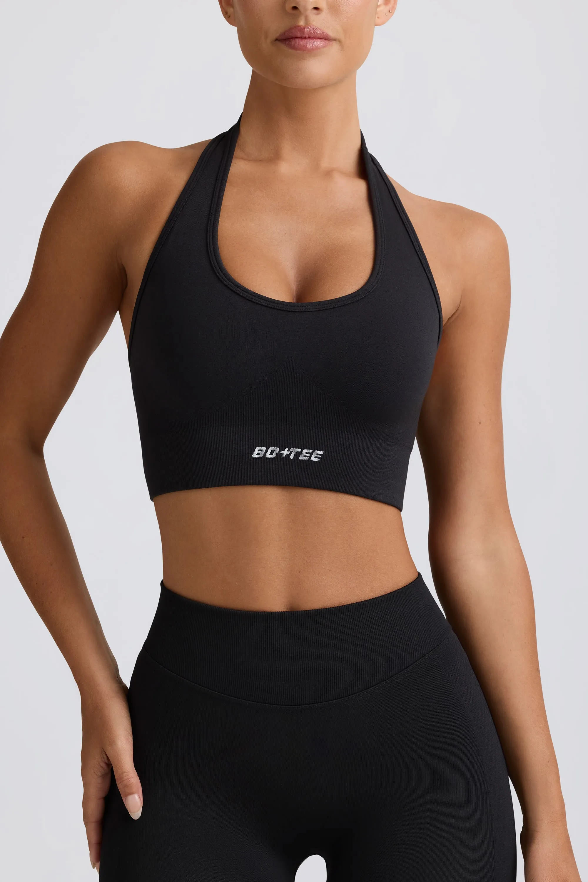 Define Luxe Halterneck Sports Bra in Black sold by Bo + Tee product image thumbnail 4