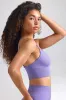 Define Luxe V-Neck Sports Bra in Purple sold by Bo + Tee