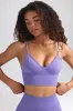 Define Luxe V-Neck Sports Bra in Purple sold by Bo + Tee