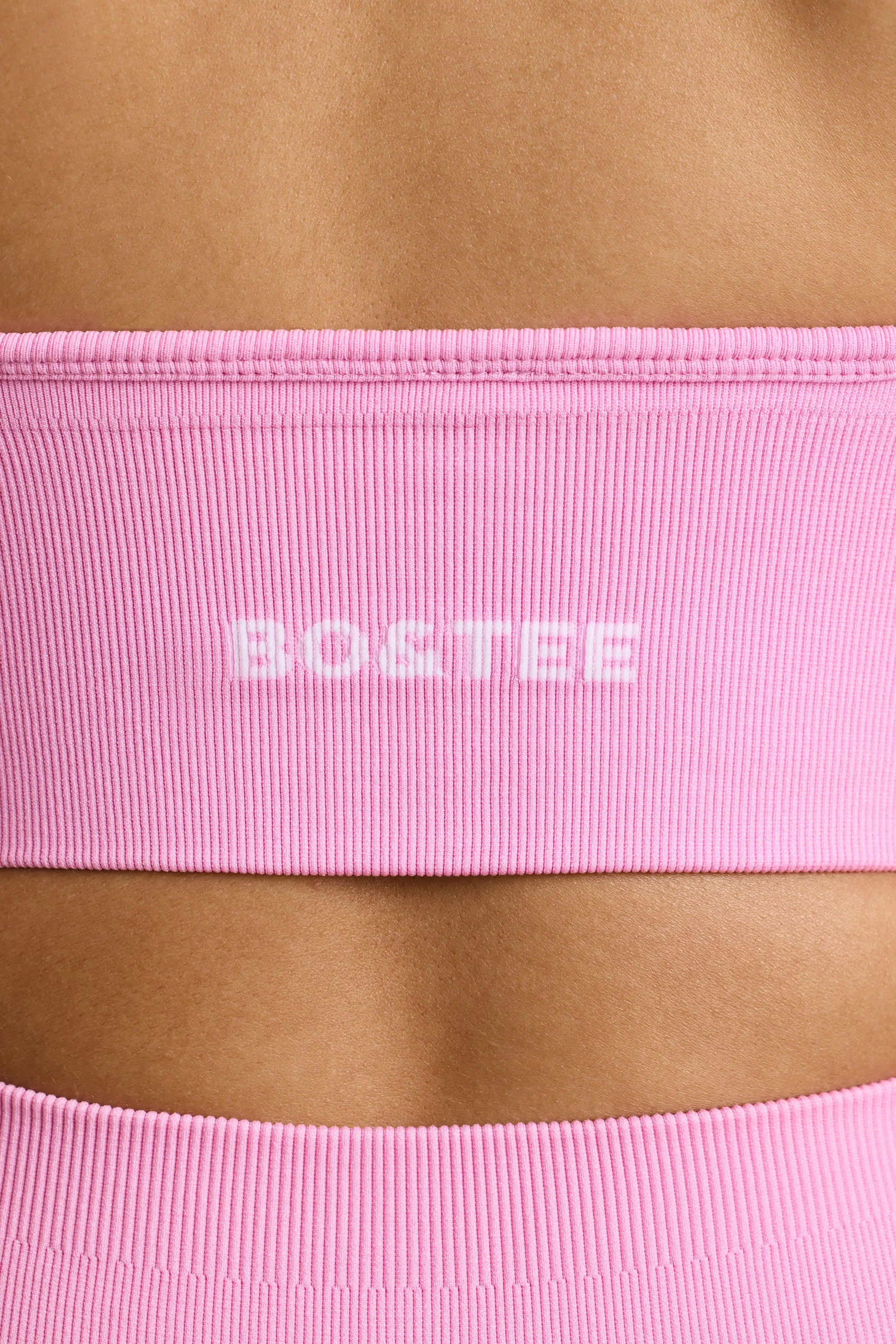 Define Luxe V-Neck Sports Bra in Bubblegum Pink sold by Bo + Tee product image thumbnail 4
