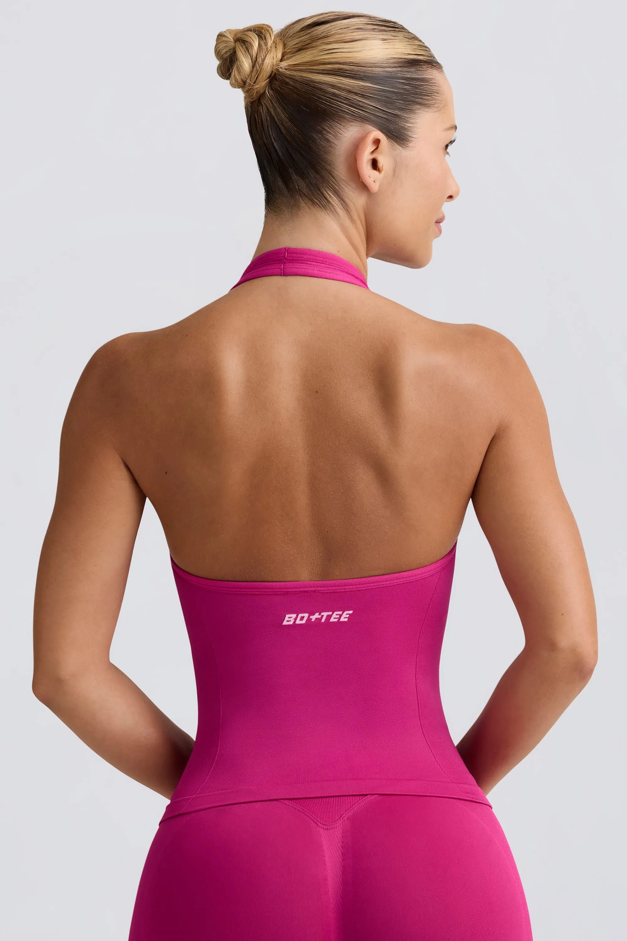 Define Luxe Halterneck Tank Top in Berry sold by Bo + Tee product image thumbnail 2