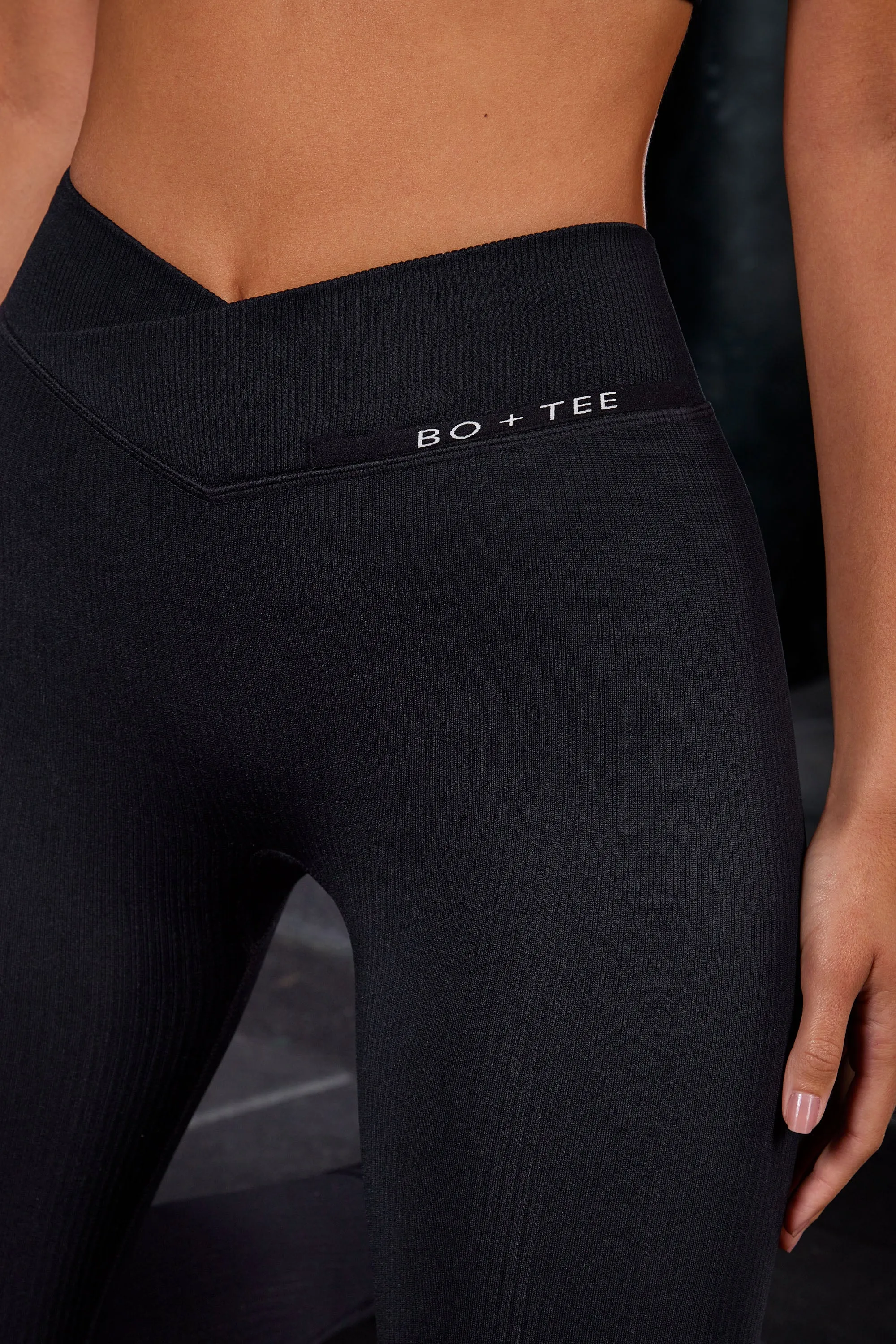 In Control - Petite High Waist Ribbed Leggings in Black sold by Bo + Tee product image thumbnail 4