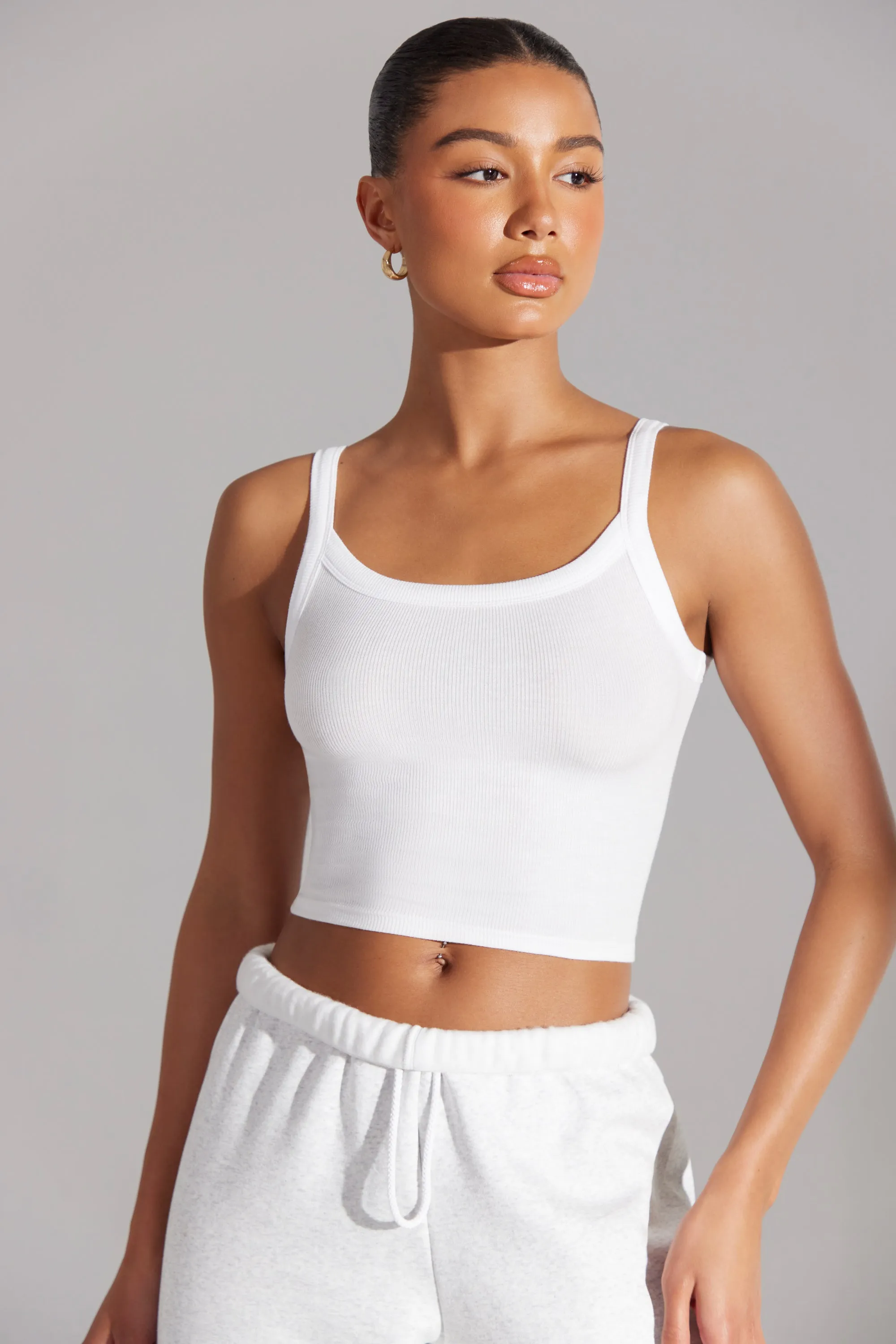 Soft Rib Tank Top in White sold by Bo + Tee product image thumbnail 5