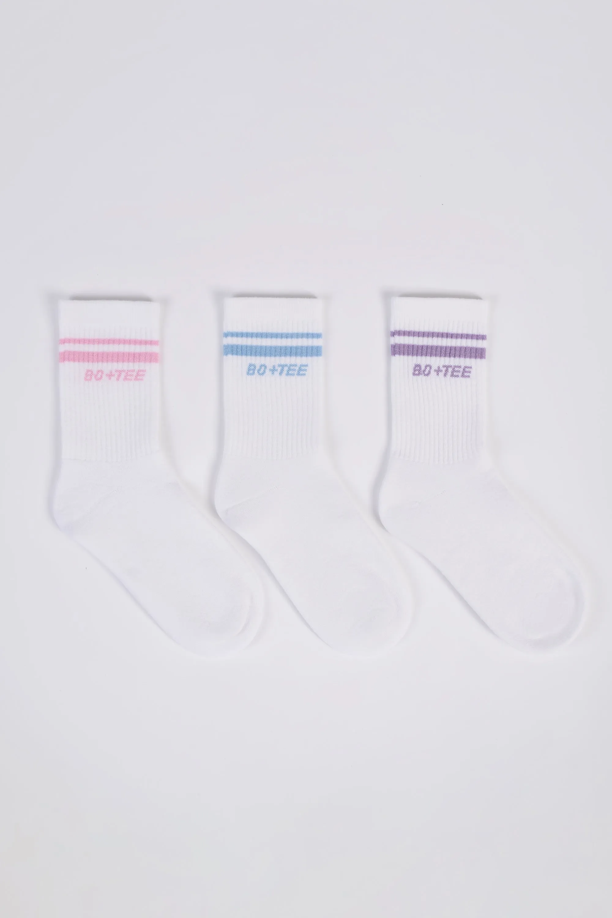Ribbed Crew Sock Bundle in White sold by Bo + Tee
