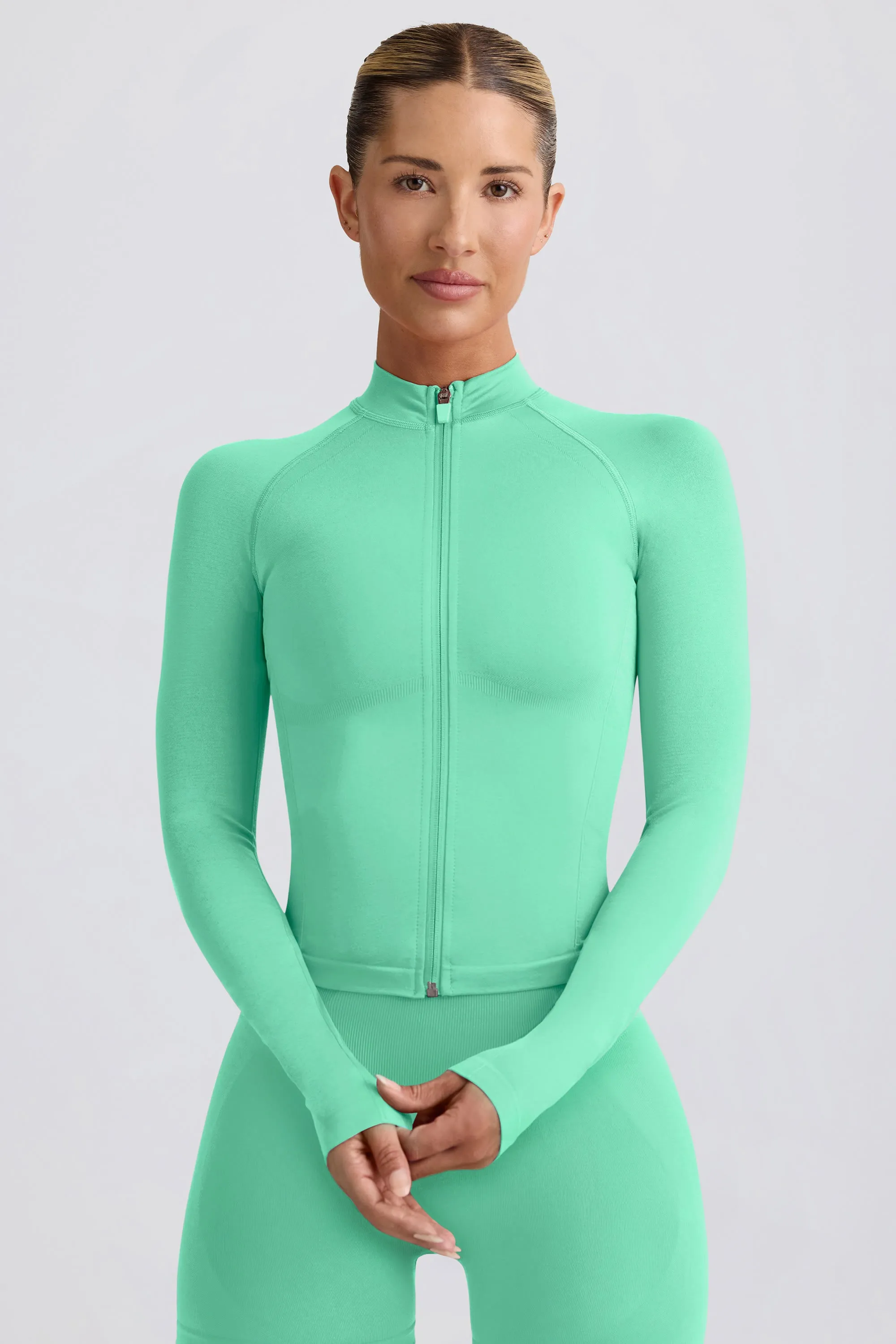 Define Luxe Zip-Up Jacket in Mint sold by Bo + Tee product image thumbnail 5