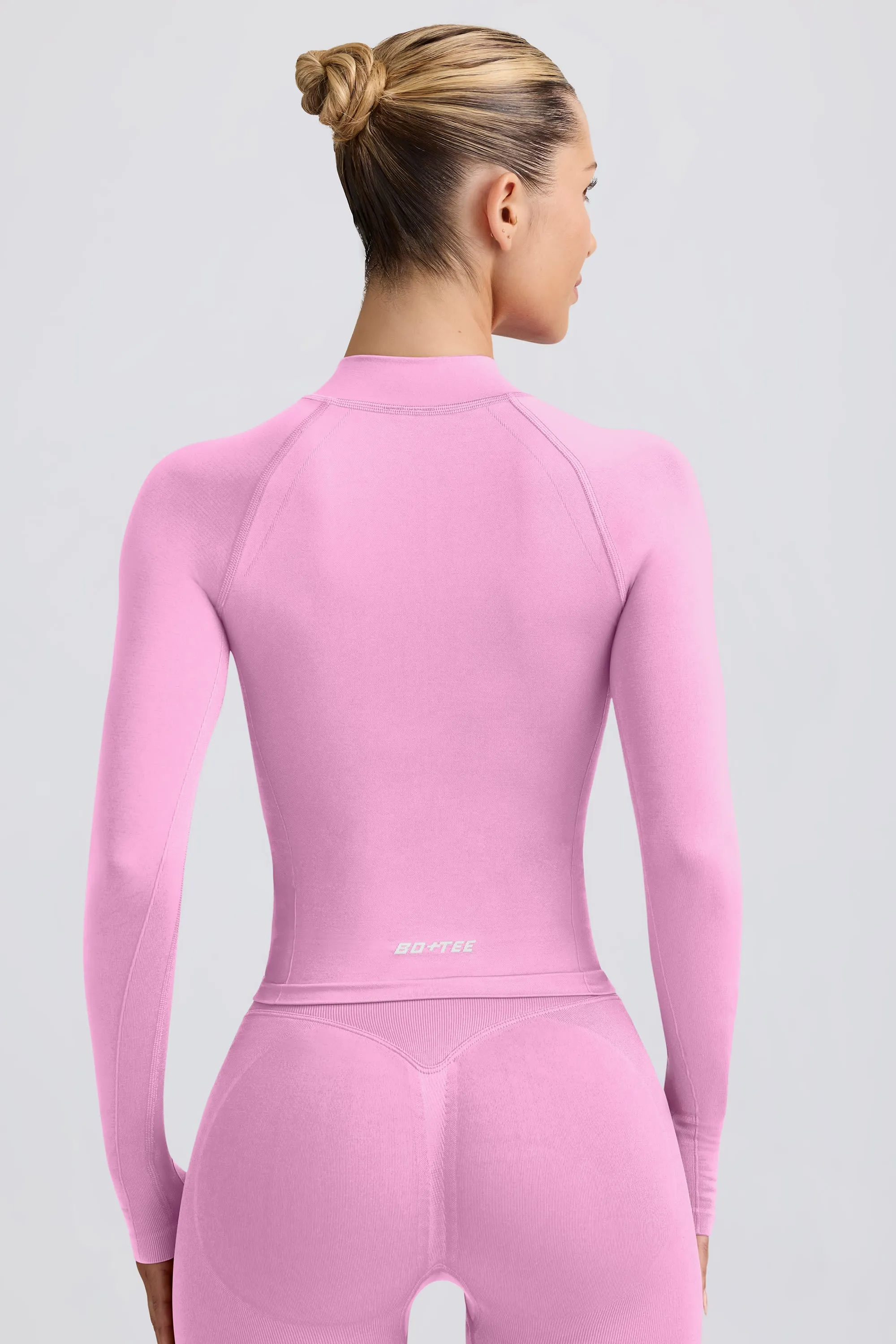 Define Luxe Zip-Up Jacket in Bubblegum Pink sold by Bo + Tee product image thumbnail 2