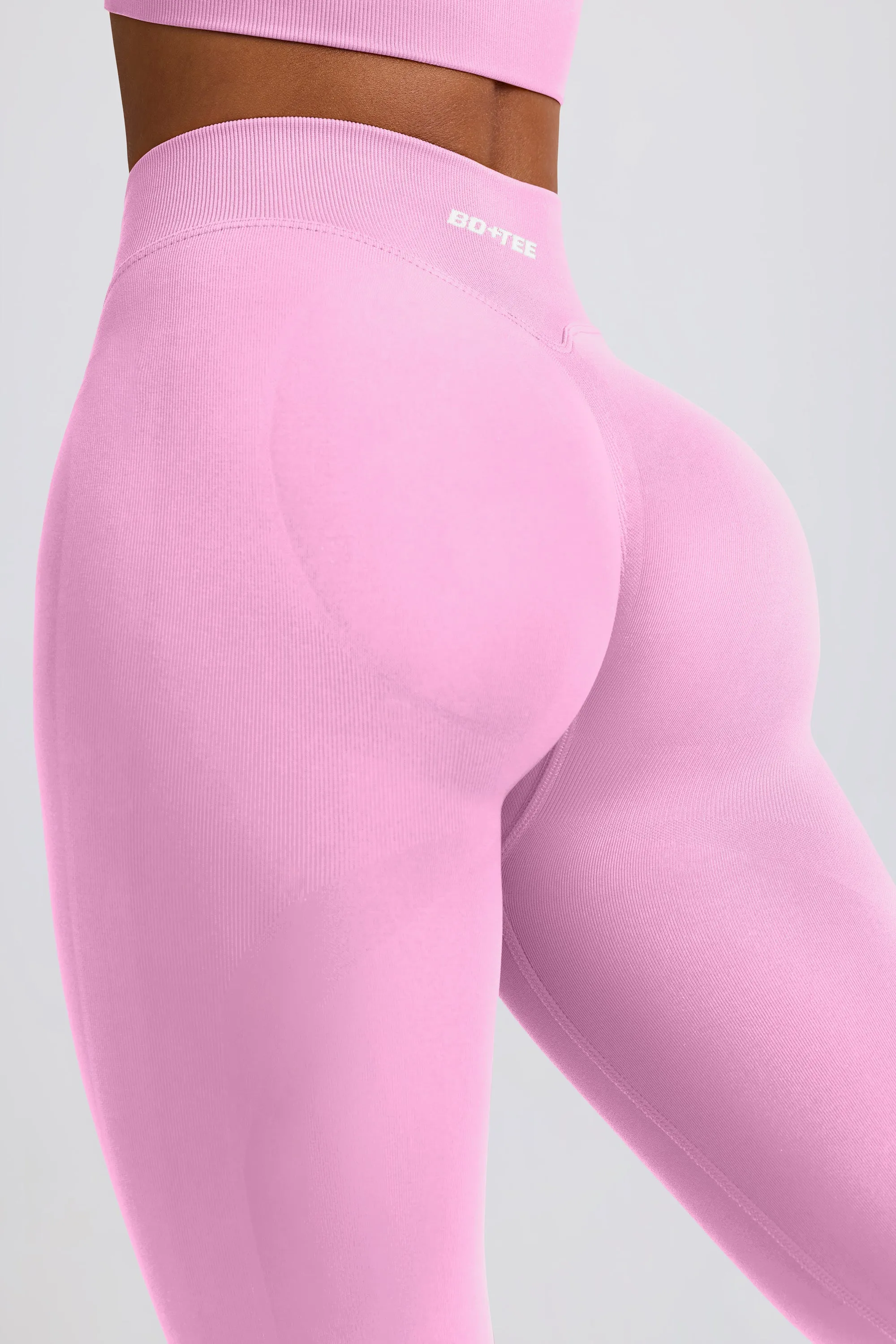 Define Luxe High-Waist Leggings in Bubblegum Pink sold by Bo + Tee product image thumbnail 4