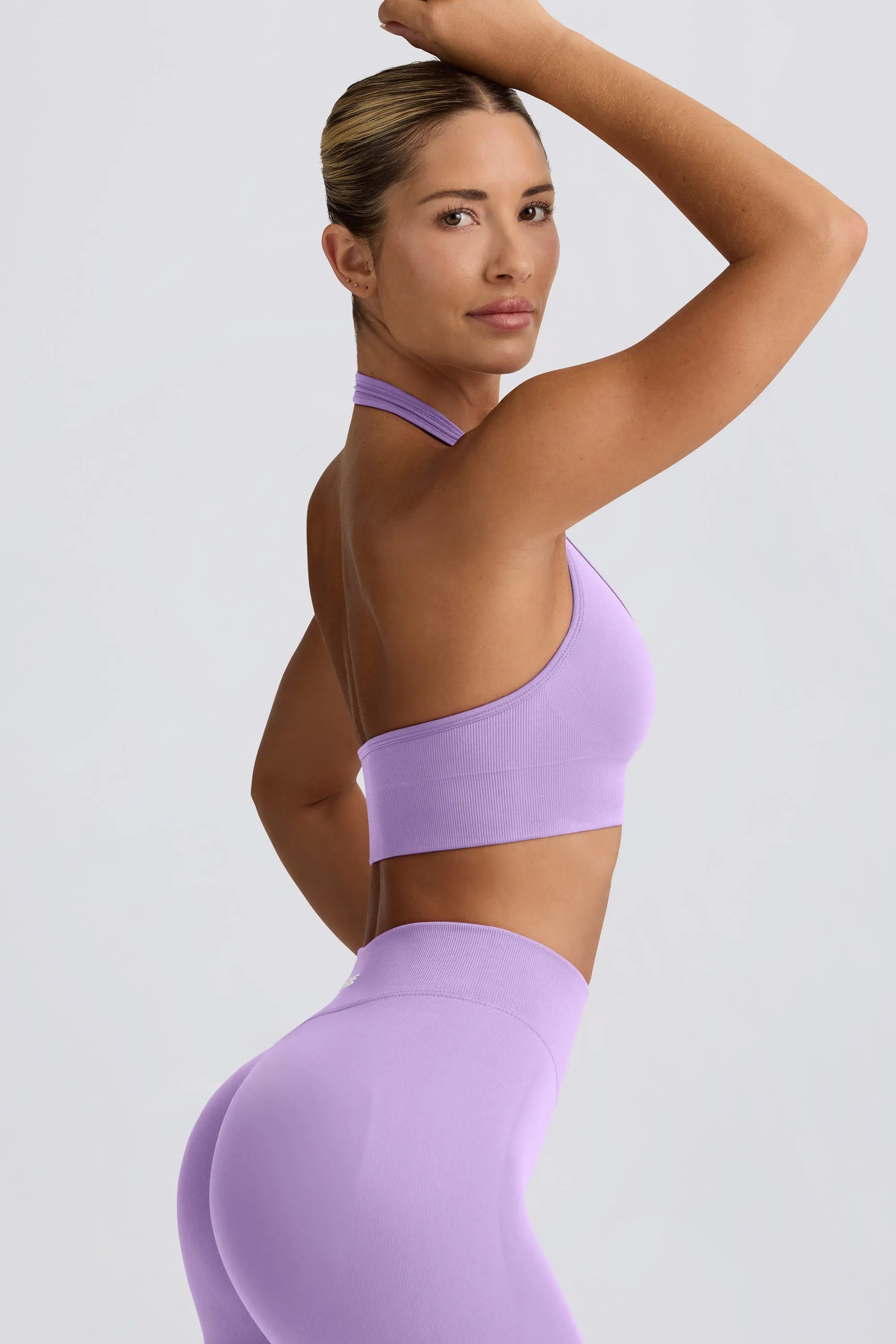 Define Luxe Halterneck Sports Bra in Lilac sold by Bo + Tee product image thumbnail 3