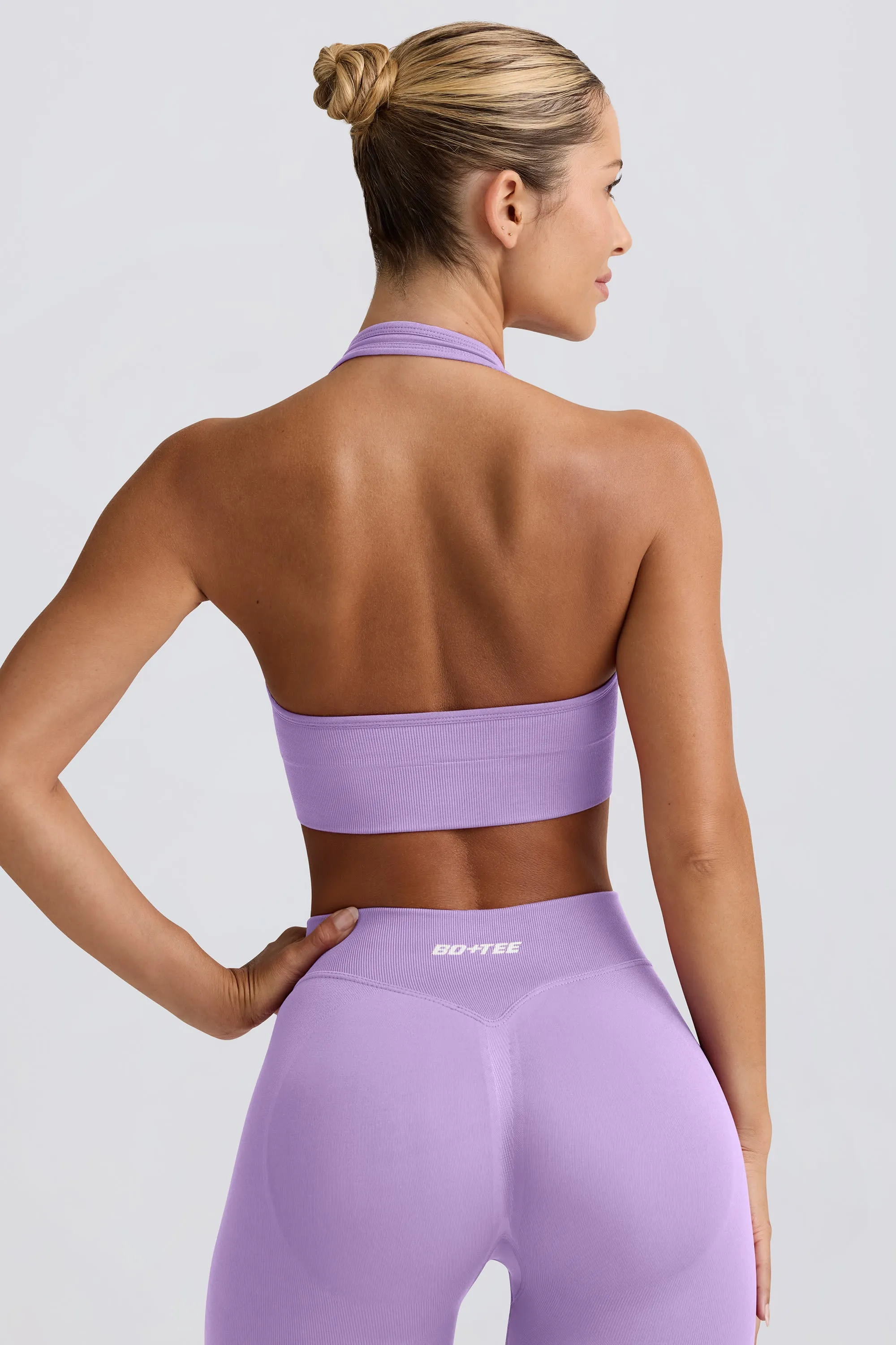 Define Luxe Halterneck Sports Bra in Lilac sold by Bo + Tee product image thumbnail 2