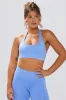 Define Luxe Halterneck Sports Bra in Light Blue sold by Bo + Tee