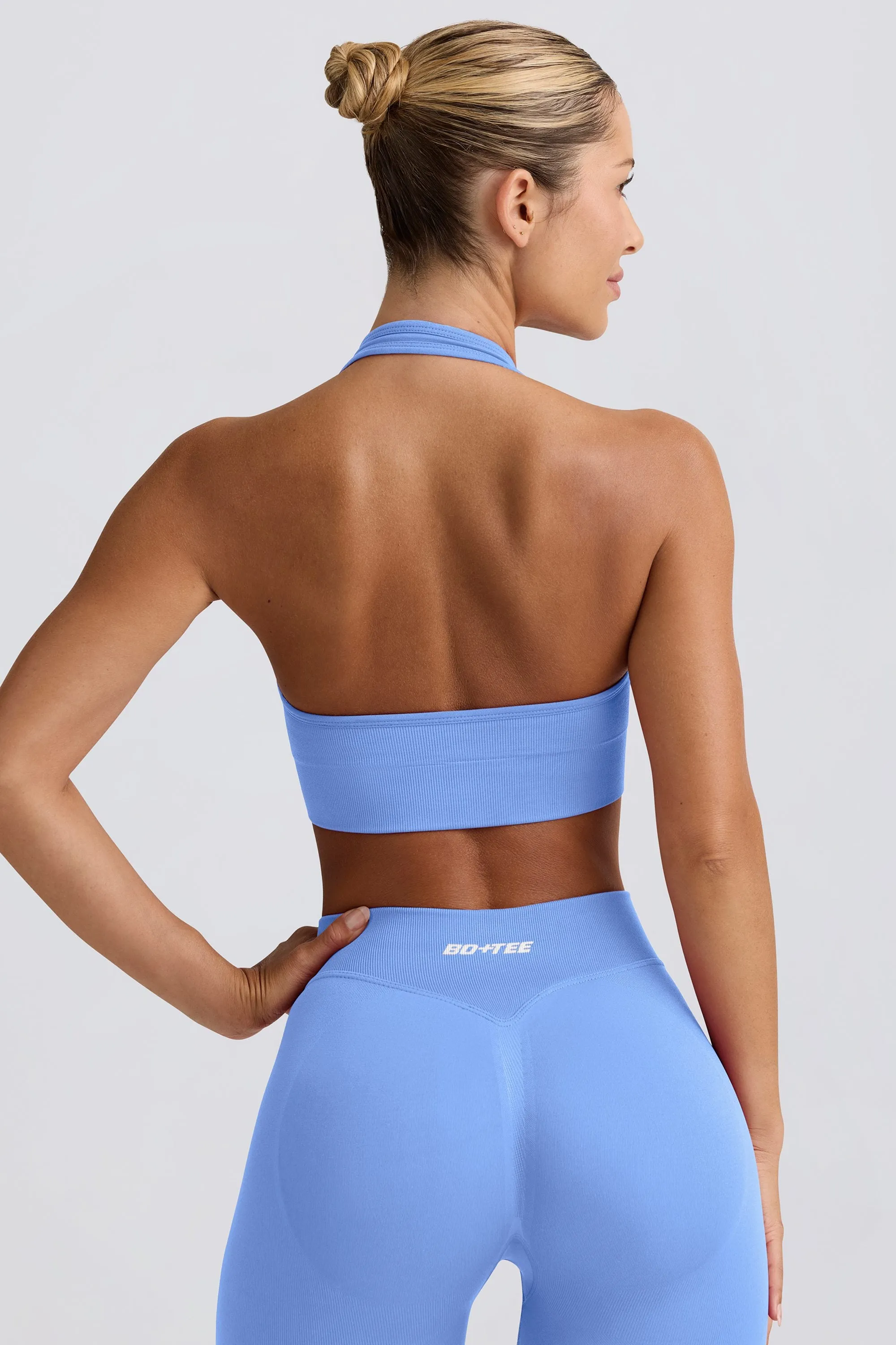 Define Luxe Halterneck Sports Bra in Light Blue sold by Bo + Tee product image thumbnail 2