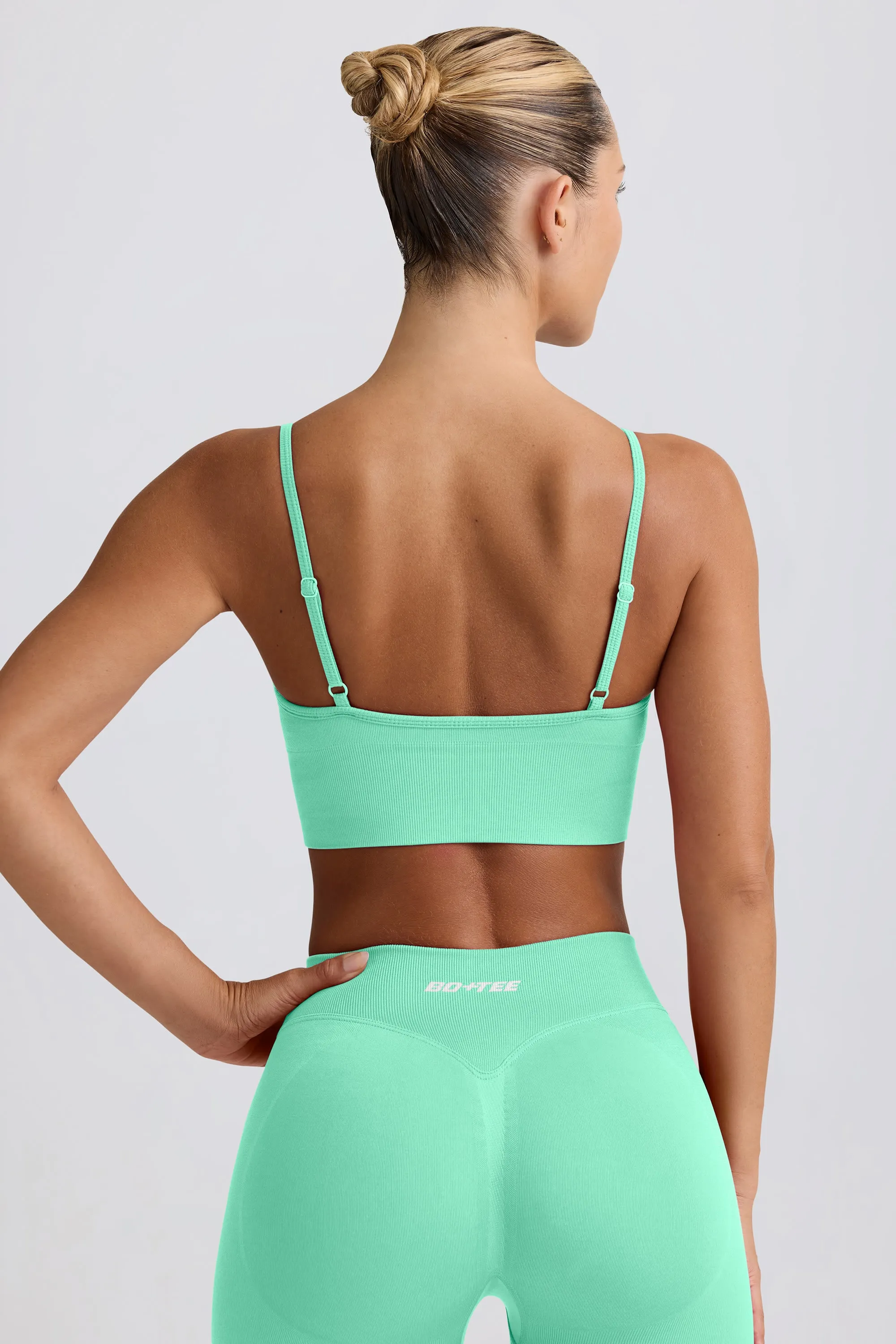 Define Luxe V-Neck Sports Bra in Mint sold by Bo + Tee product image thumbnail 2