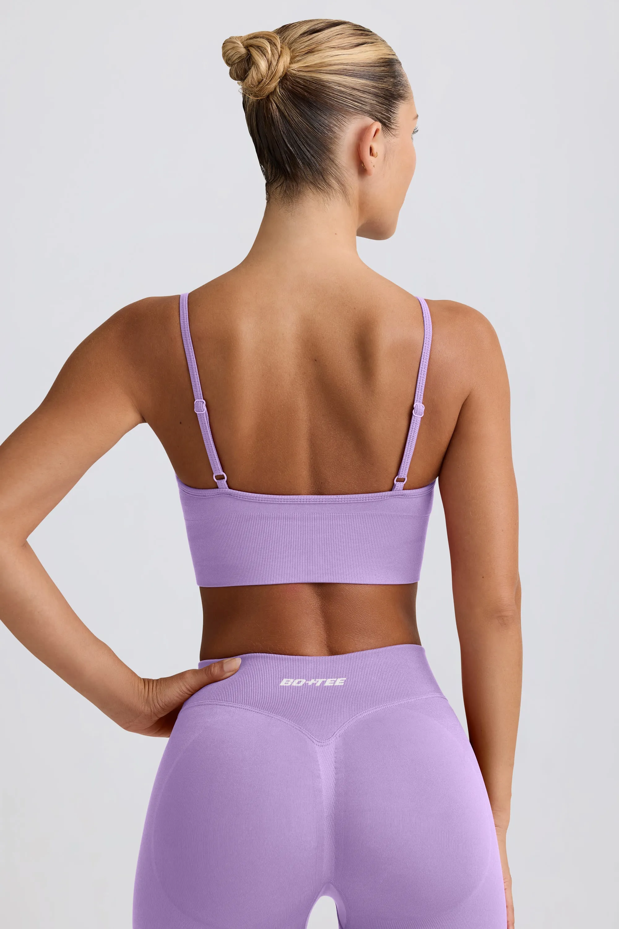 Define Luxe V-Neck Sports Bra in Lilac sold by Bo + Tee product image thumbnail 2