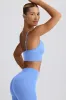 Define Luxe V-Neck Sports Bra in Light Blue sold by Bo + Tee