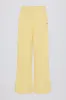Button-Detail Low-Rise Wide-Leg Joggers in Lemon sold by Bo + Tee