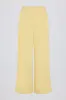Button-Detail Low-Rise Wide-Leg Joggers in Lemon sold by Bo + Tee