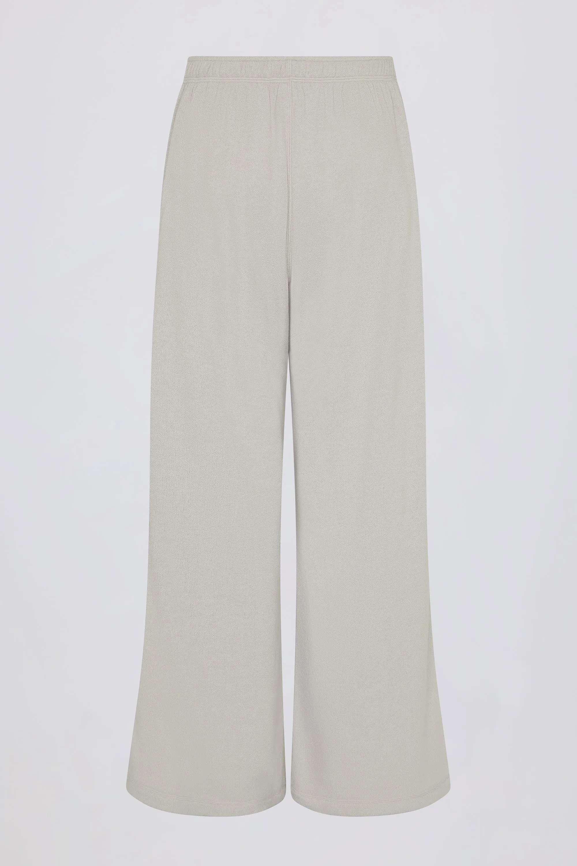 Textured Cotton Button Low-Rise Wide-Leg Joggers in Light Grey sold by Bo + Tee product image thumbnail 5