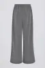 Button-Detail Low-Rise Wide-Leg Joggers in Dark Grey sold by Bo + Tee