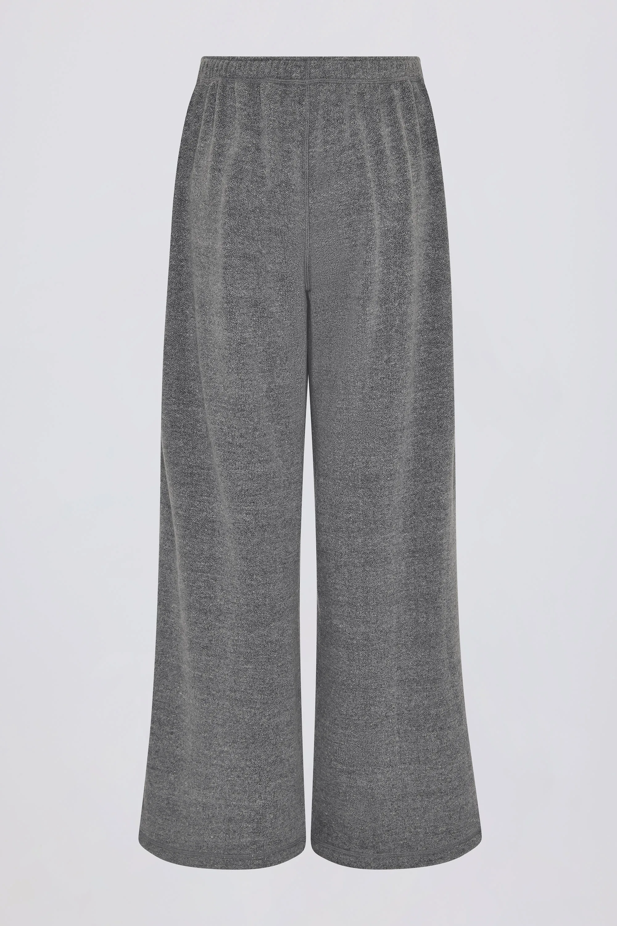 Textured Cotton Button Low-Rise Wide-Leg Joggers in Dark Grey sold by Bo + Tee product image thumbnail 5