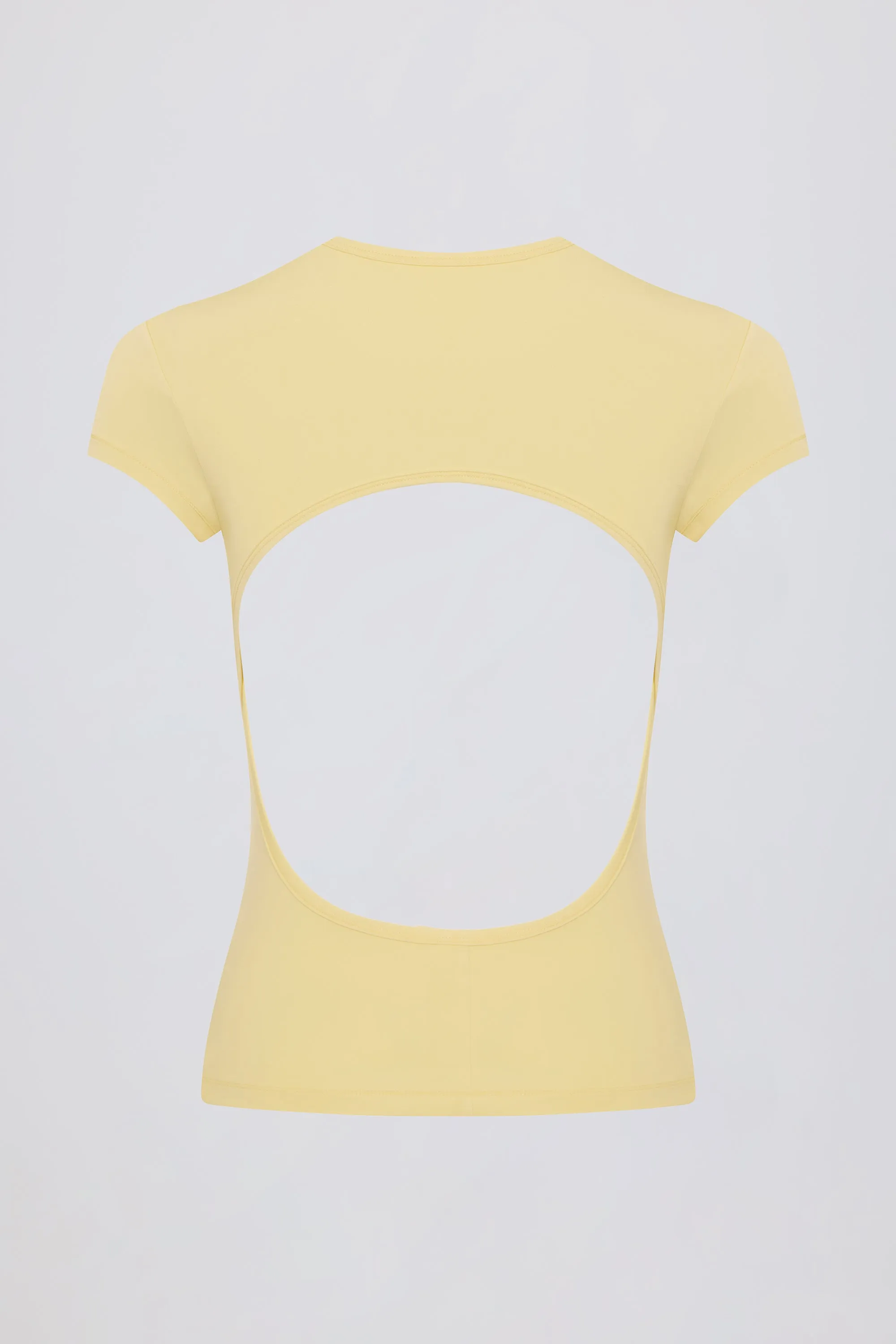 Cut-Out Longline T-Shirt in Lemon sold by Bo + Tee product image thumbnail 5