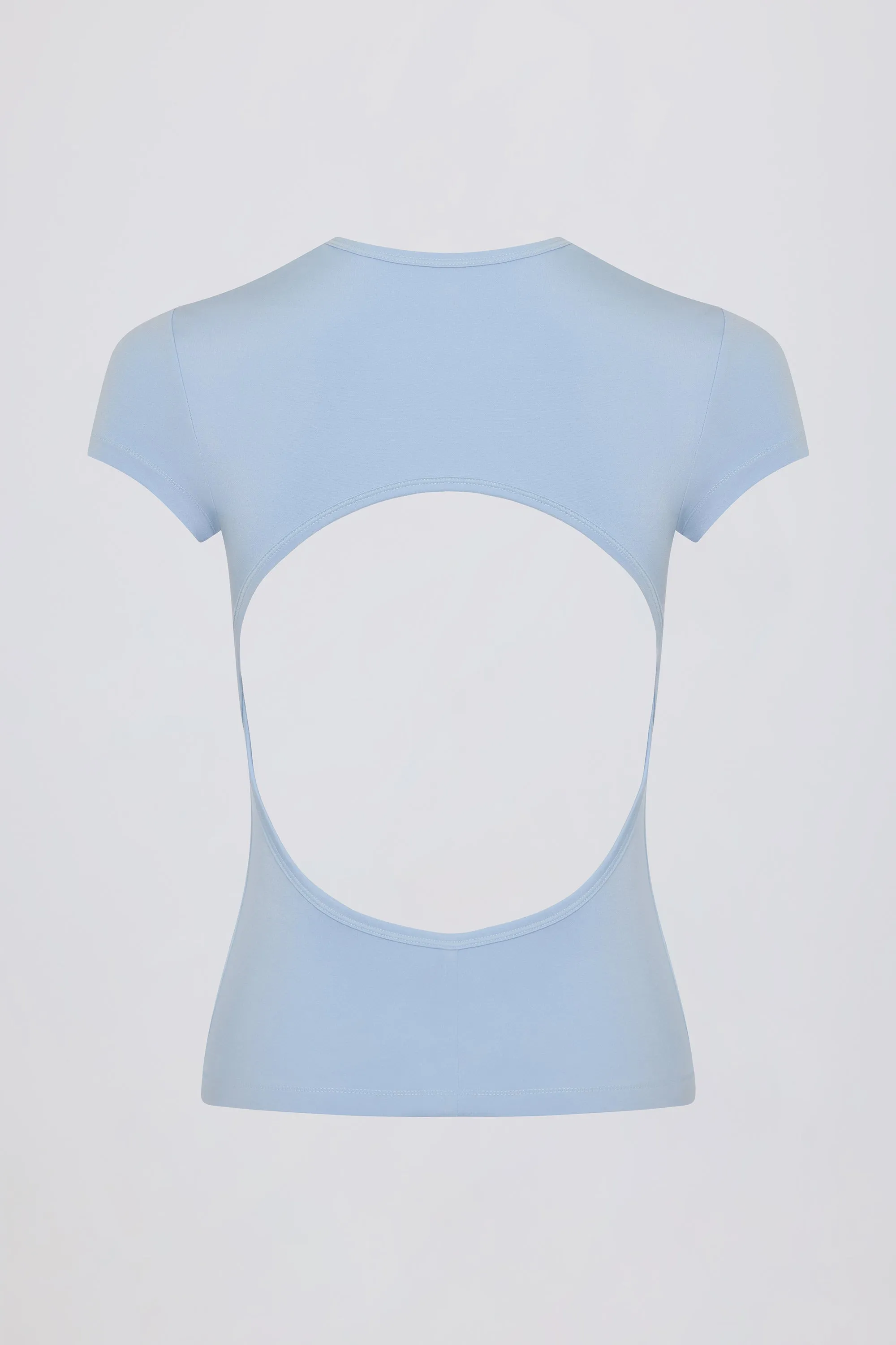 Cut-Out Longline T-Shirt in Sky sold by Bo + Tee product image thumbnail 5