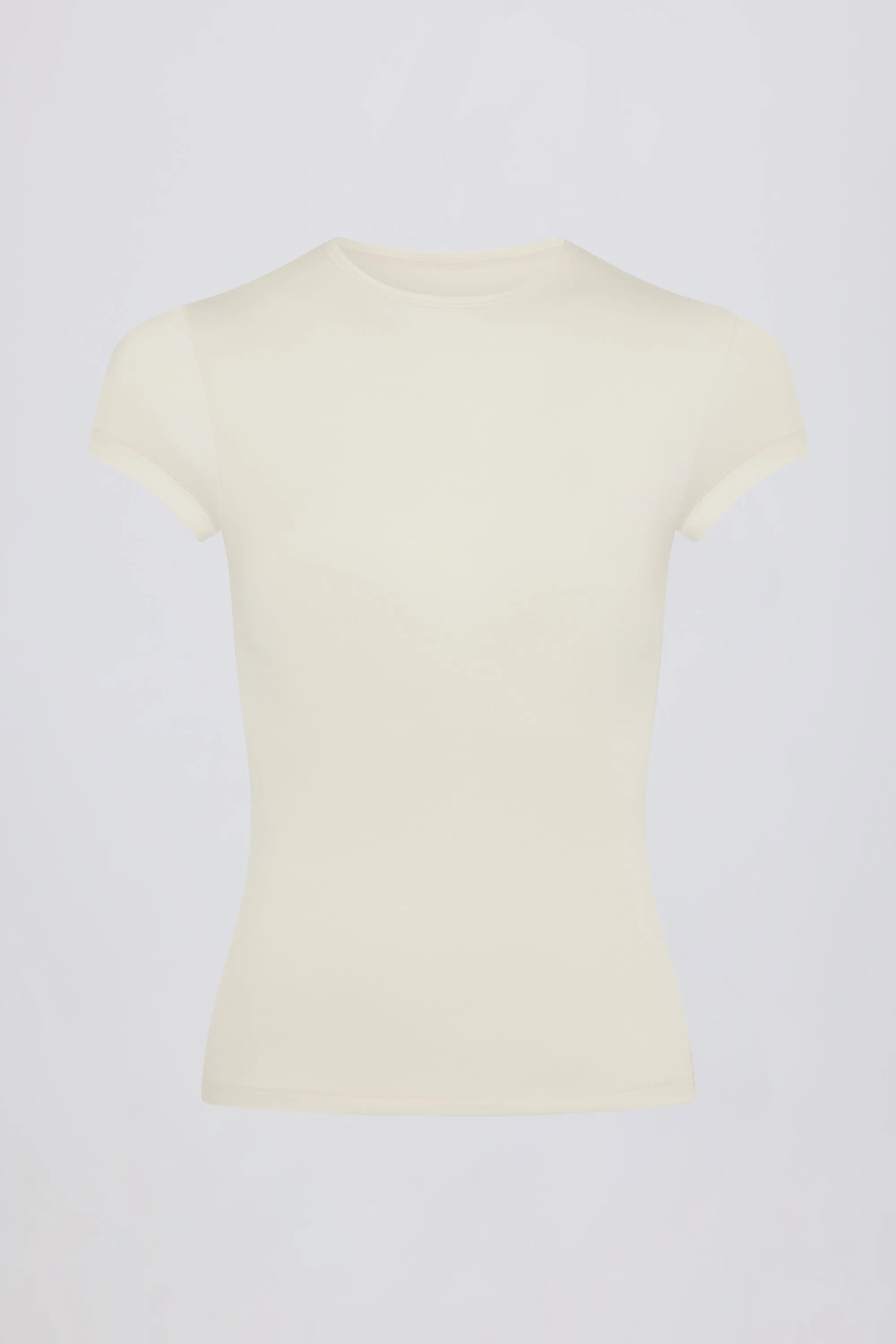 Cut-Out Longline T-Shirt in Cream sold by Bo + Tee product image thumbnail 4