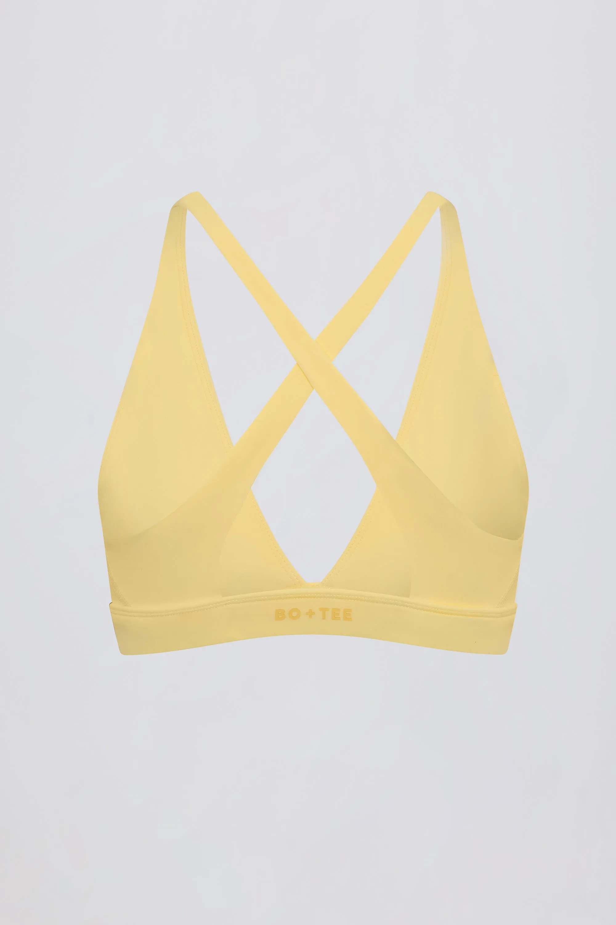Soft Active Cross-Back Sports Bra in Lemon sold by Bo + Tee product image thumbnail 5