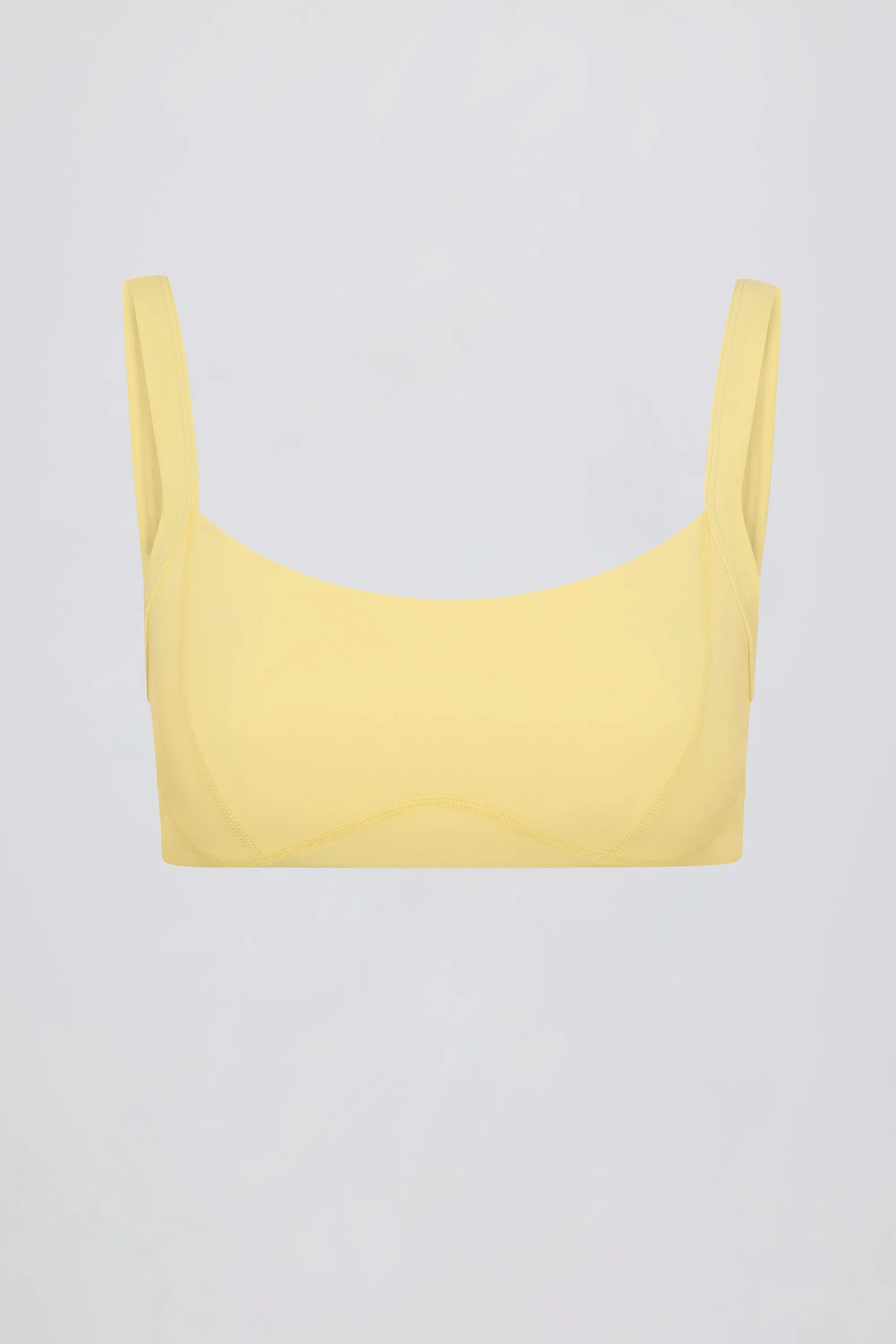 Soft Active Seam-Detail Sports Bra in Lemon sold by Bo + Tee product image thumbnail 4
