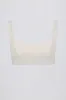 Soft Active Contrast-Trim Sports Bra in Cream sold by Bo + Tee