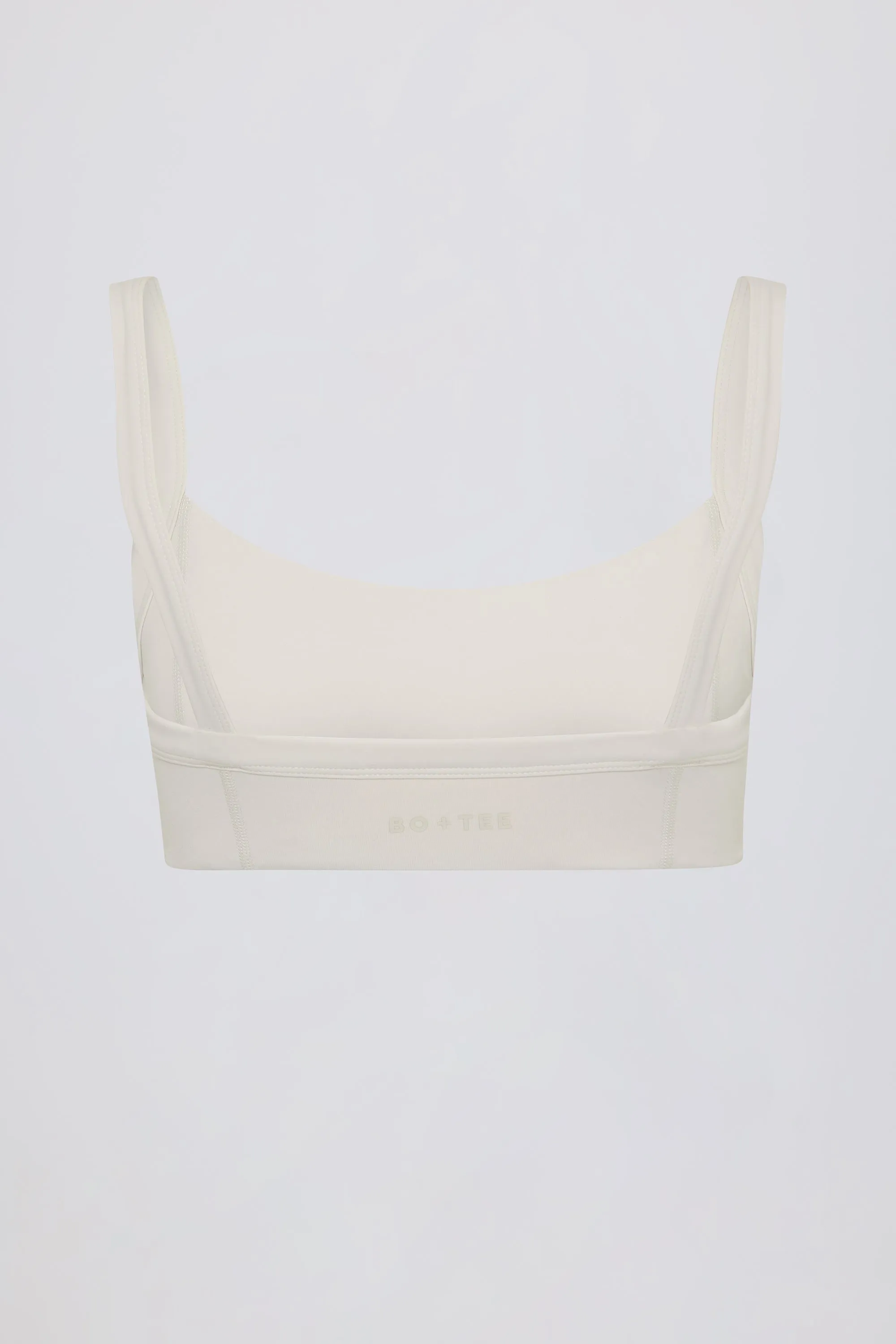 Soft Active Seam-Detail Sports Bra in Cream sold by Bo + Tee product image thumbnail 5