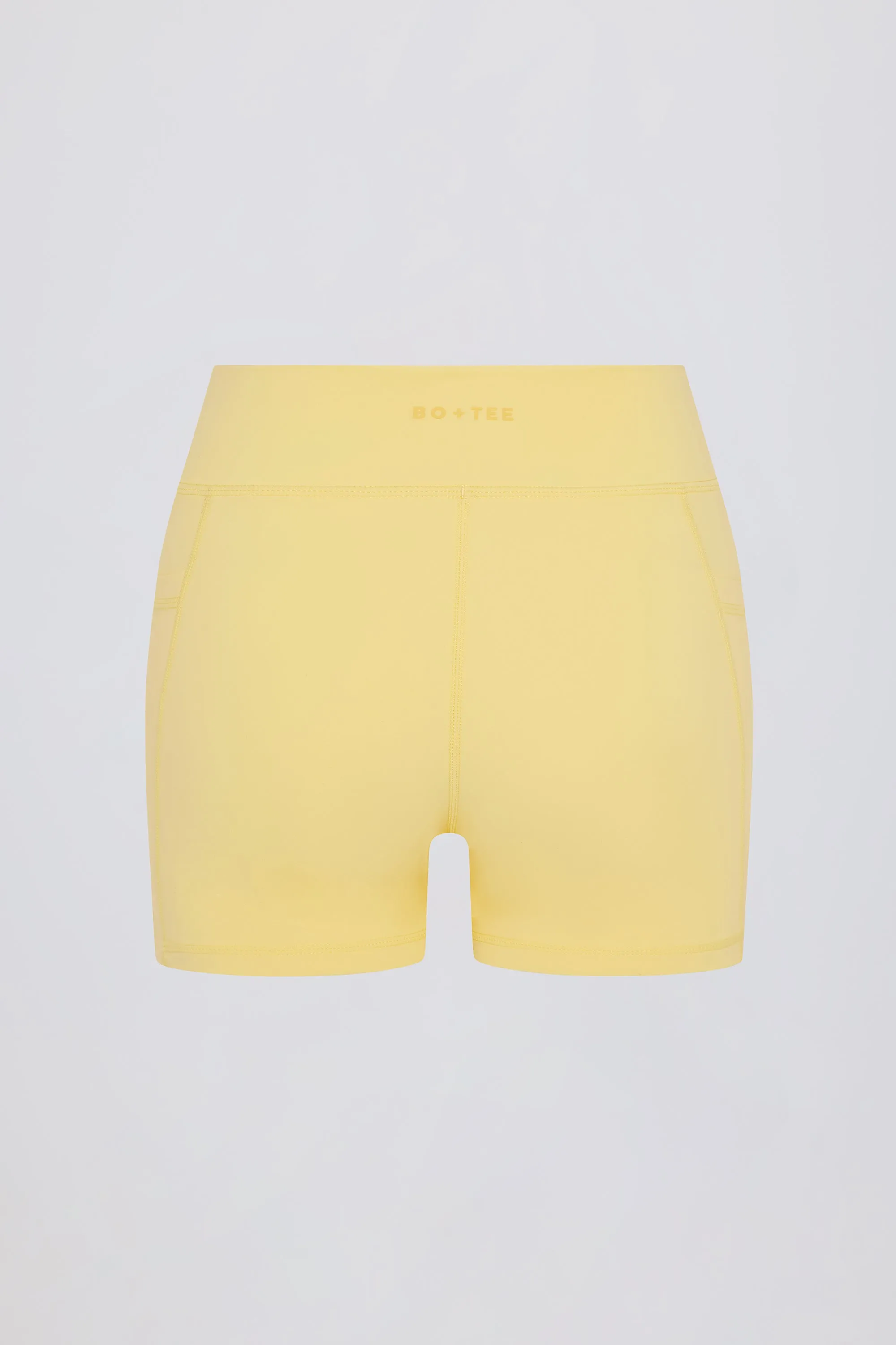 Soft Active Pocket V-Waist Mini Shorts in Lemon sold by Bo + Tee product image thumbnail 5