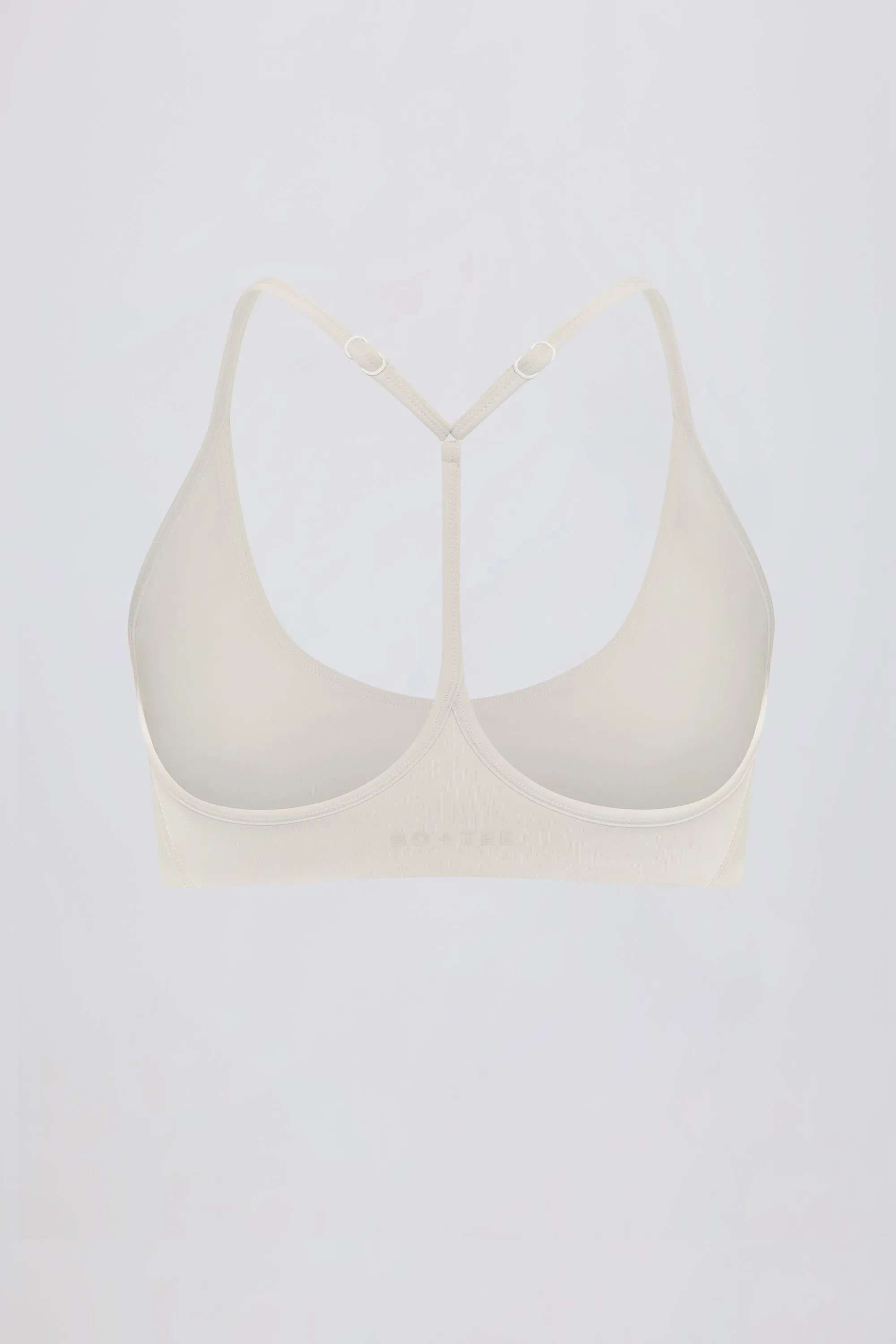 Soft Active Racerback Sports Bra in Cream sold by Bo + Tee product image thumbnail 5