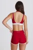 Soft Active Contrast Mini Shorts in Dark Red sold by Bo + Tee