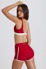 Soft Active Contrast Mini Shorts in Dark Red sold by Bo + Tee