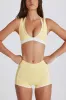 Soft Active Layered Sports Bra in Lemon sold by Bo + Tee
