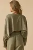Day Off - Oversized Long Sleeve Crop Top in Soft Olive sold by Bo + Tee