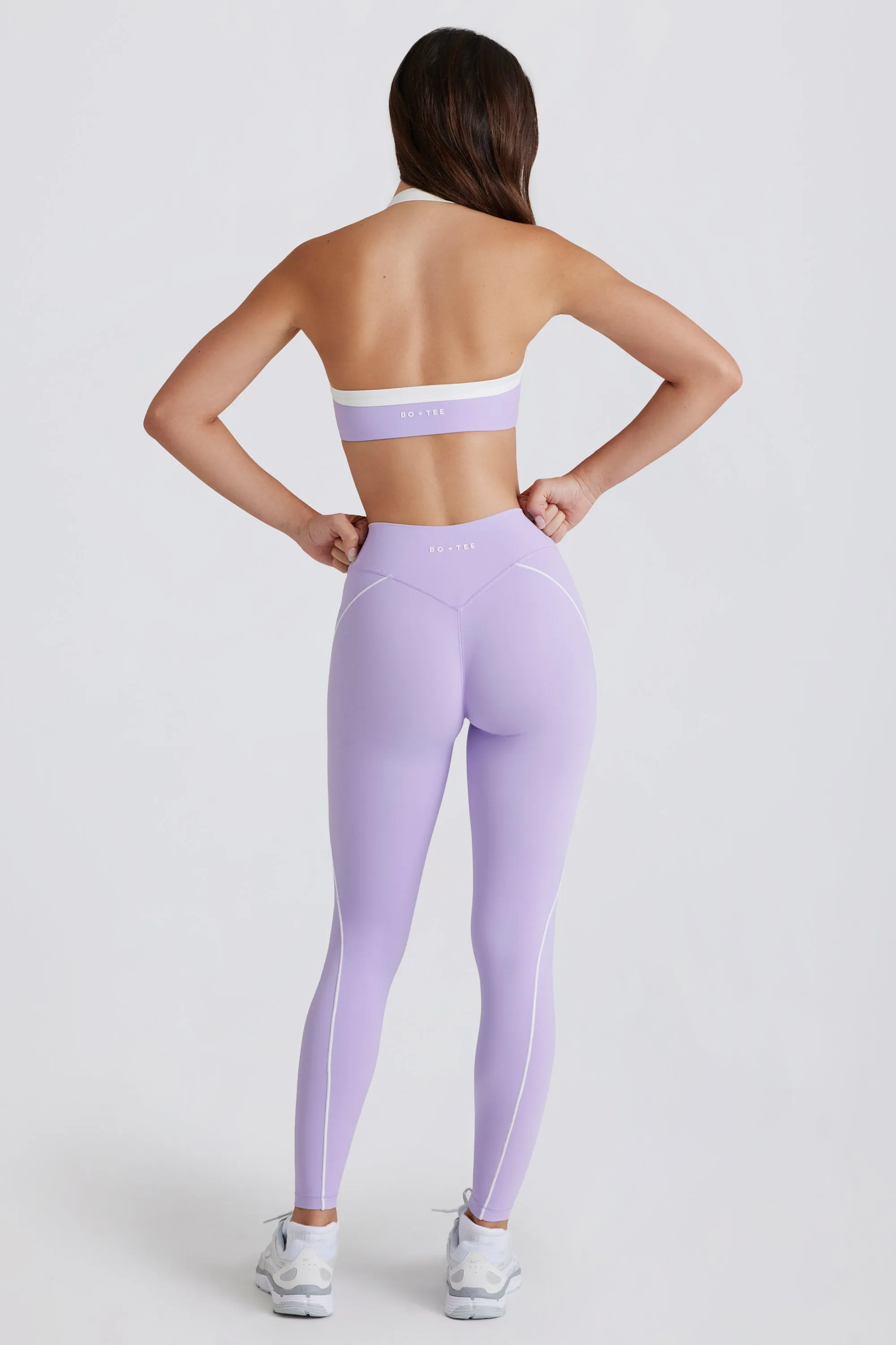 Soft Active Twist-Front Leggings in Lilac sold by Bo + Tee product image thumbnail 4