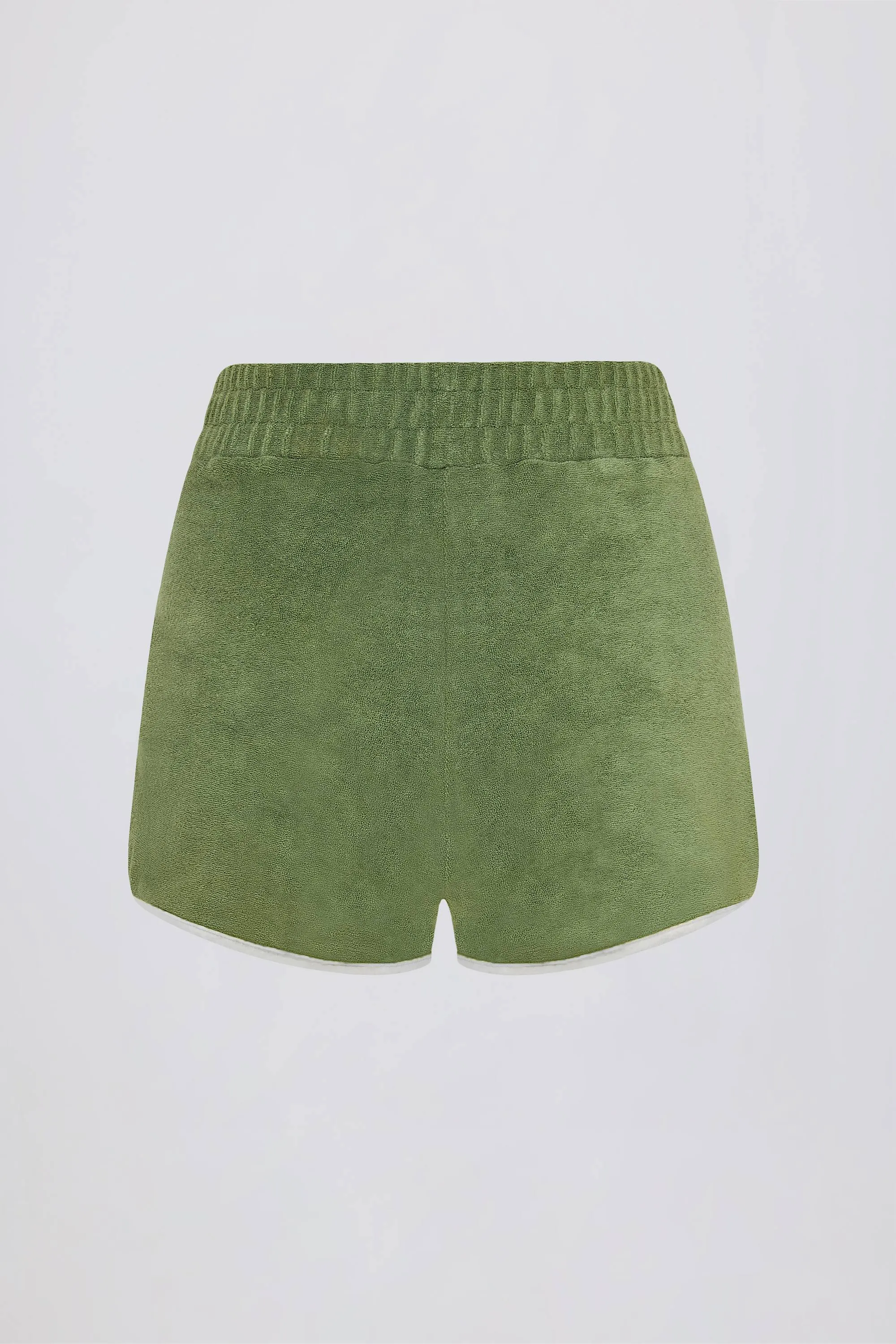 Terry Towelling Mid-Rise Shorts in Green sold by Bo + Tee product image thumbnail 3