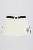 Terry Towelling Drawstring Skort in Ivory sold by Bo + Tee
