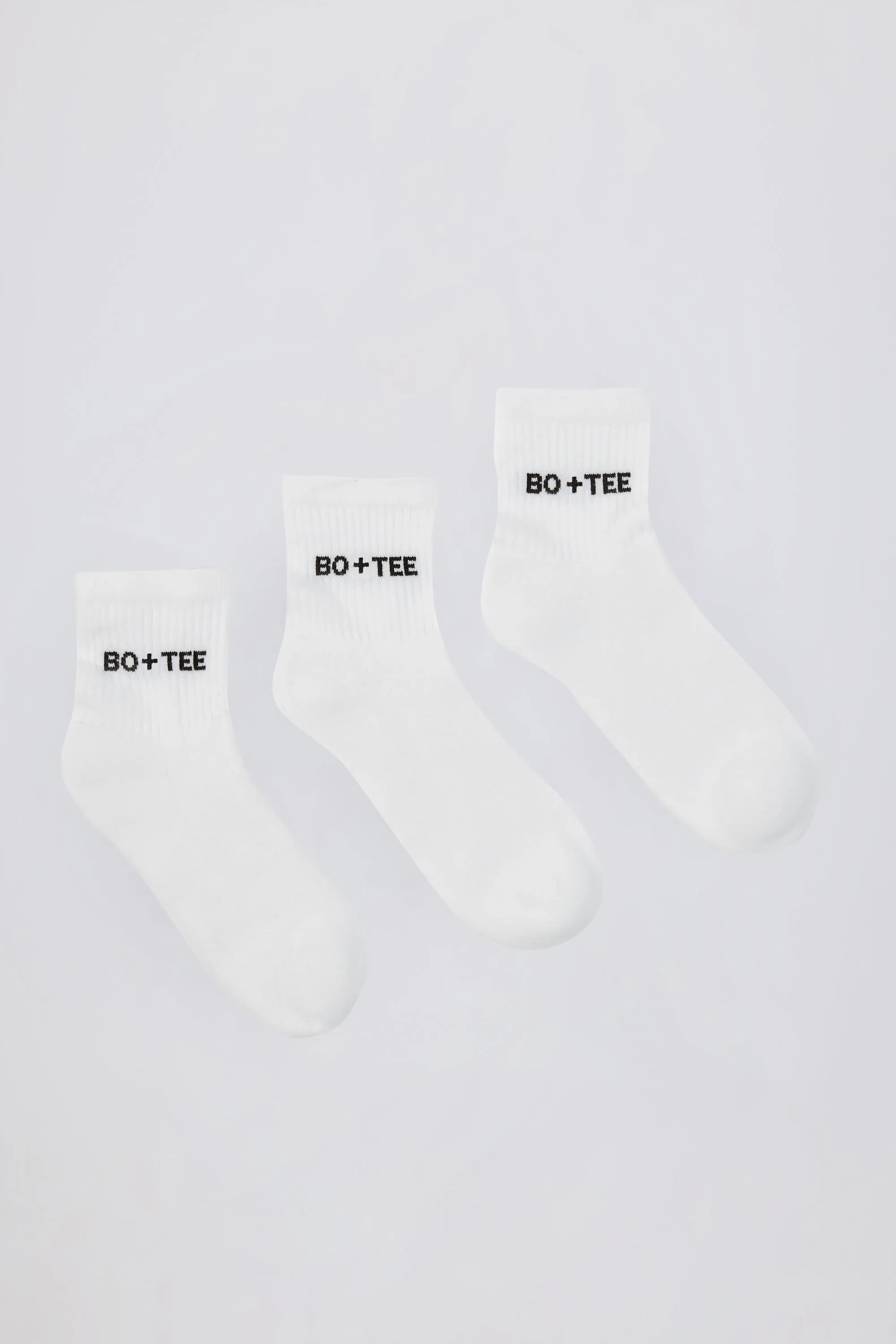 Ribbed Crew Sock Bundle in White sold by Bo + Tee