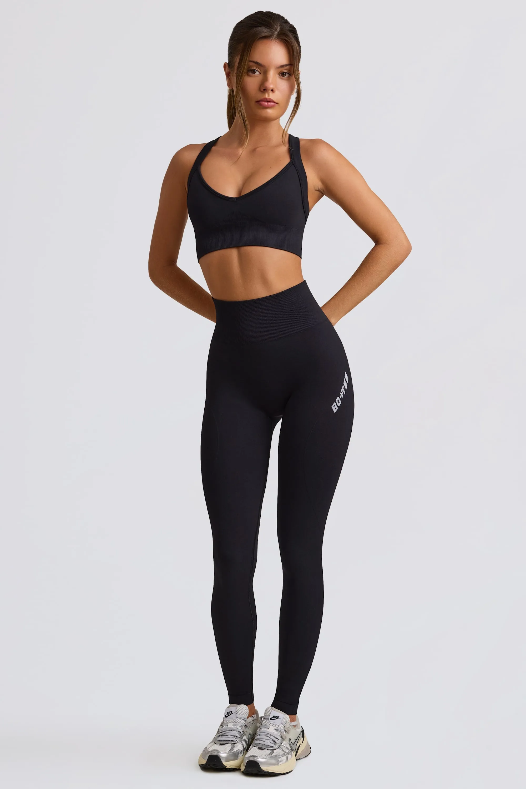 Super Sculpt Seamless High-Waist Leggings in Black sold by Bo + Tee product image thumbnail 4