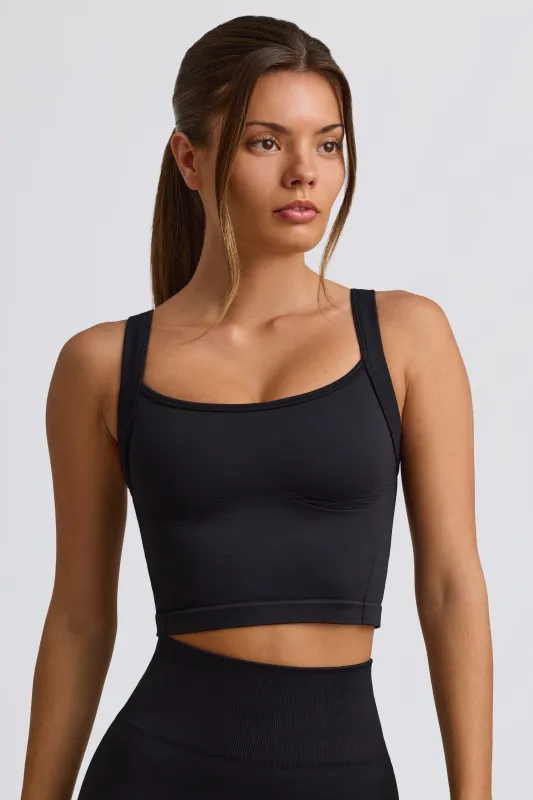 Super Sculpt Seamless Longline Camisole Top in Black sold by Bo + Tee