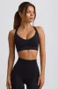 Super Sculpt Seamless Cross-Back Sports Bra in Black sold by Bo + Tee