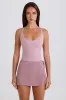 Ribbed-Knit Wrapover Tie Skort in Mauve sold by Bo + Tee