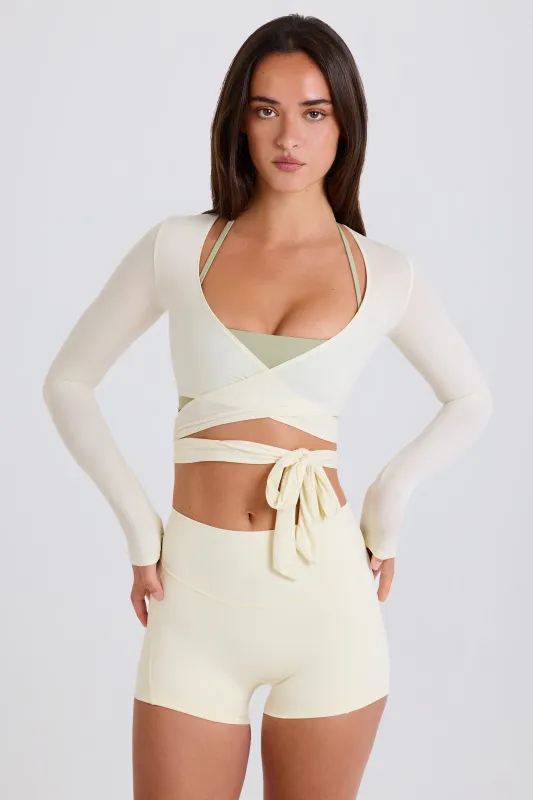 Soft Jersey Wrap Crop Top in Cream sold by Bo + Tee