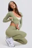 Soft Jersey Wrap Crop Top in Matcha sold by Bo + Tee
