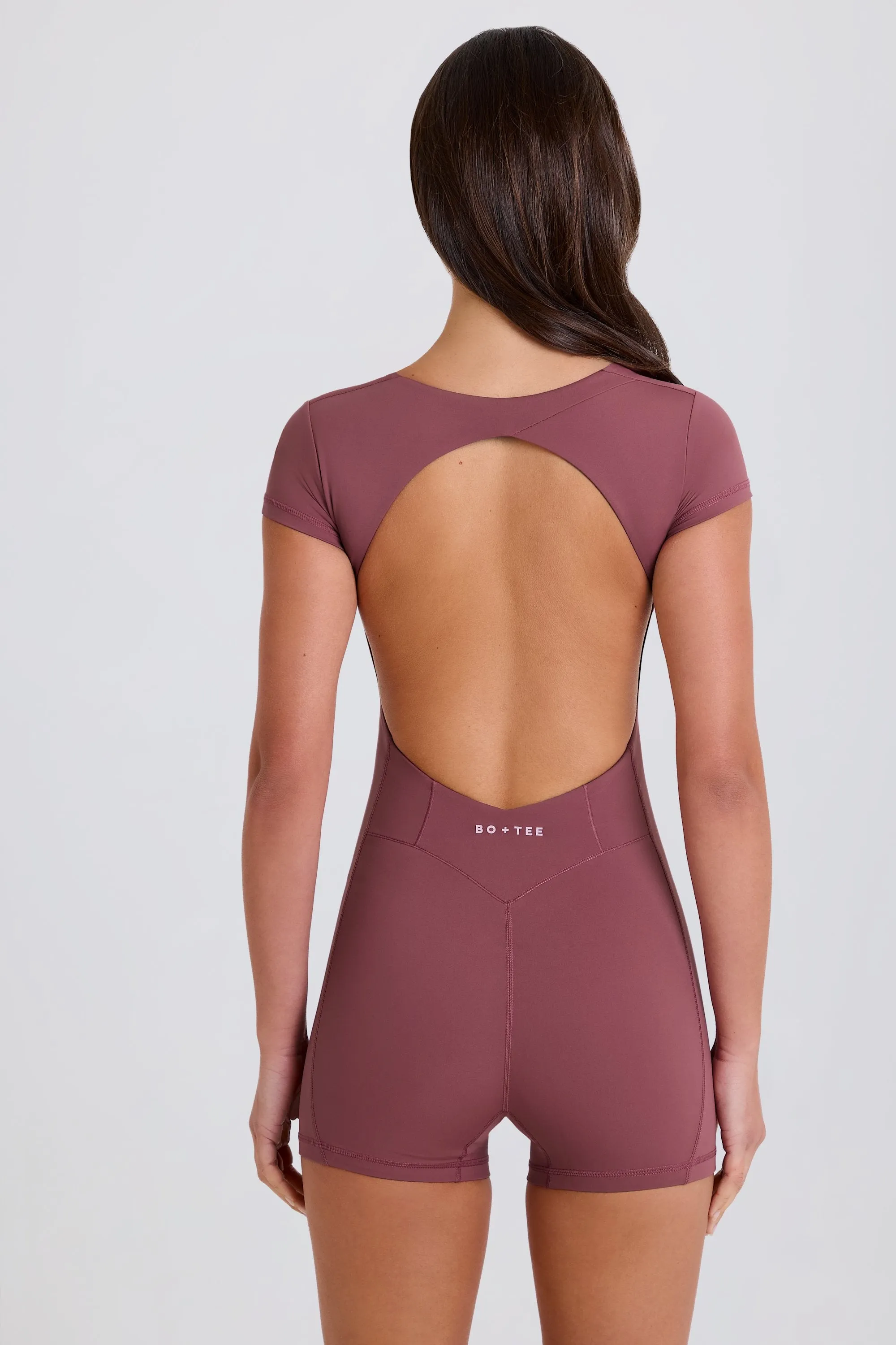 Four-Way Stretch Open-Back Unitard in Acai sold by Bo + Tee product image thumbnail 3