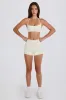 High-Waist Mini Shorts in Cream sold by Bo + Tee